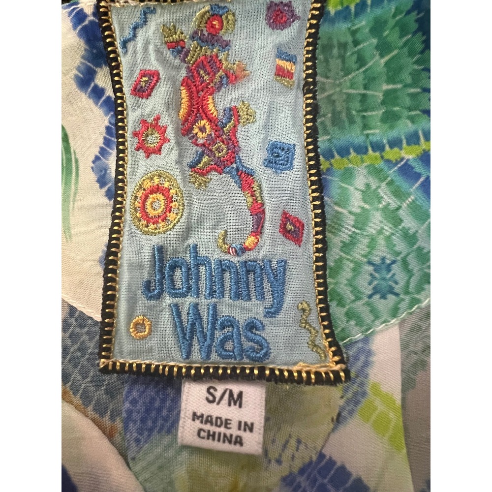 Johnny Was Hana Blouse vibrant floral print V-neckline travel vacation beach - Picture 4 of 10